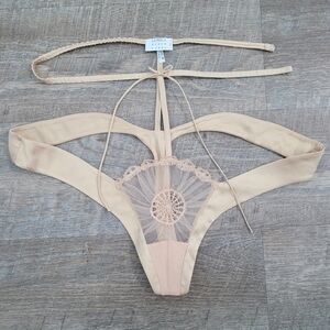 La Perla Black Label Java Dancer  Nude Panties Tongs Size 2